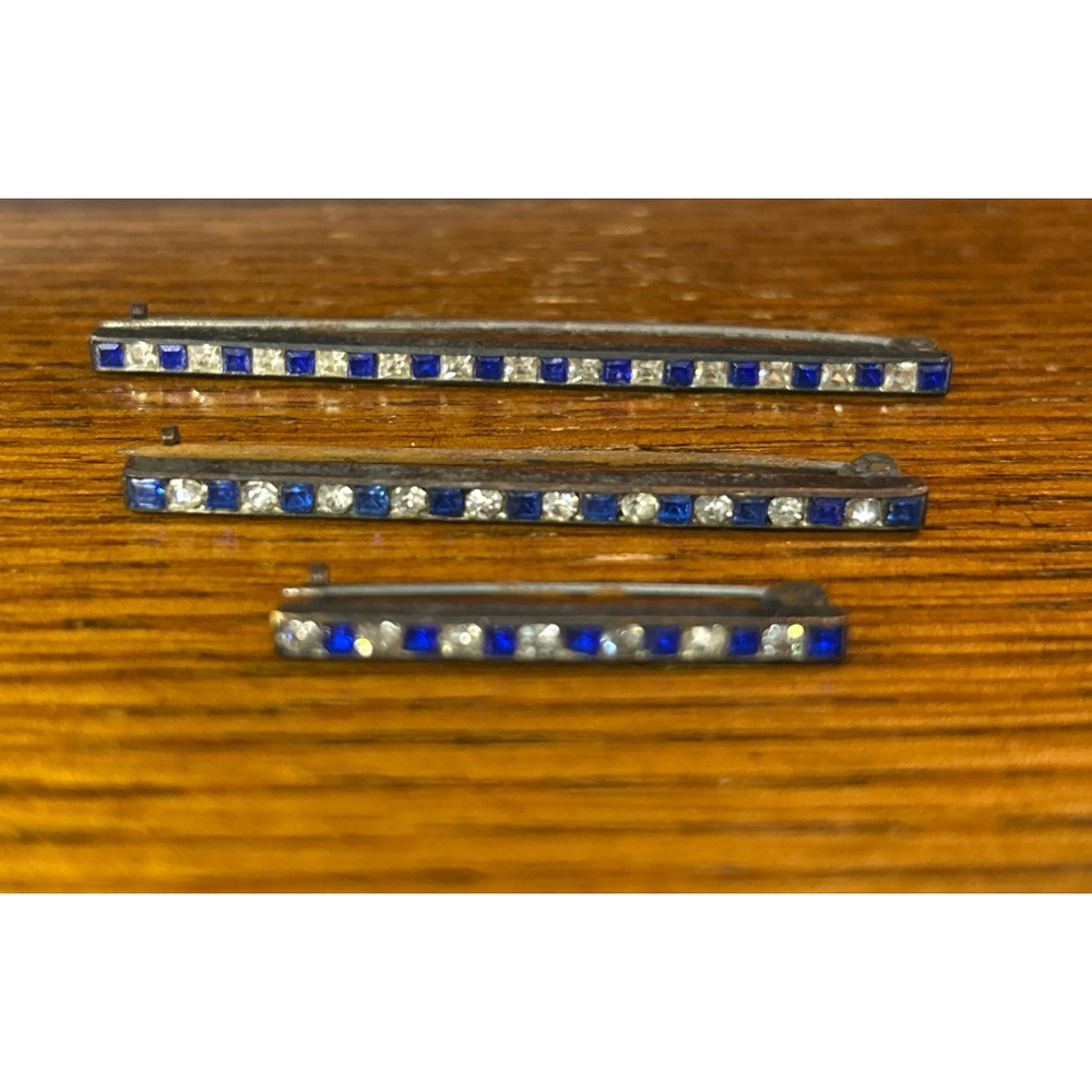 Women's vintage Brooches One Size clear & Blue rhinestones